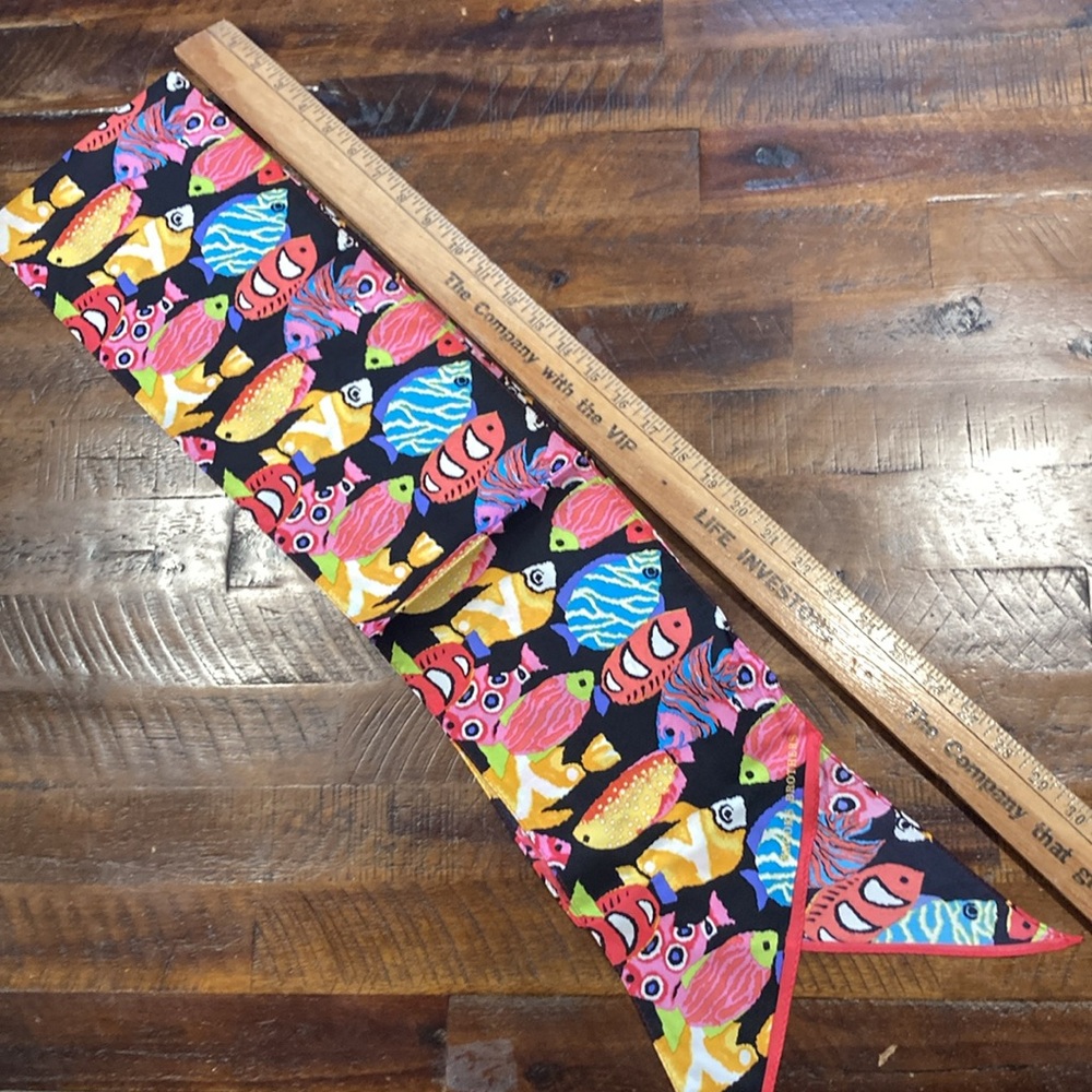 Brooks Brothers 100% silk scarf bright tropical fish - Picture 7 of 8